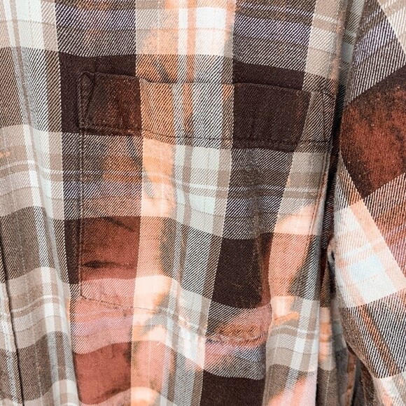 Franklin Flannels unisex upcycled vintage plaid flannel size large - Picture 3 of 5